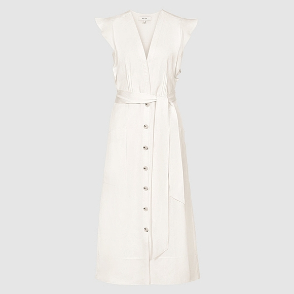 NWT REISS | Linen Midi Dress - Picture 7 of 13